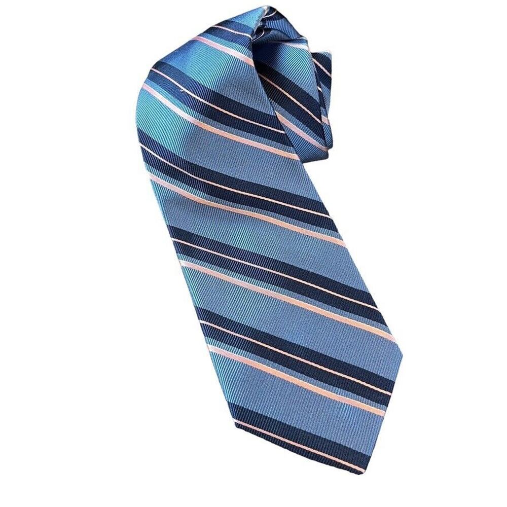 Jos A Bank Joseph Traveler Stain Resistant Mens 100% Silk Necktie Blue Tie